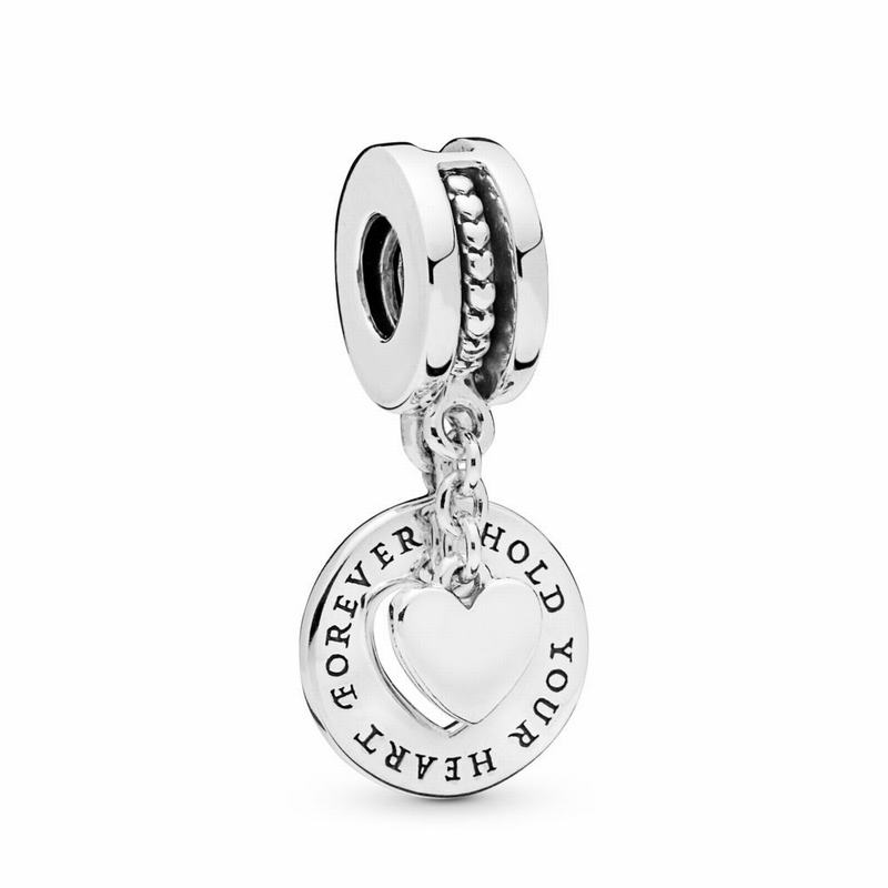 Pandora Hold Your Heart Split Dangle Charm - Sterling Silver - Canada | GY8748FS